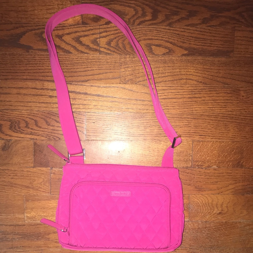 Vera Bradley Hot Pink Microfiber Crossbody Purse